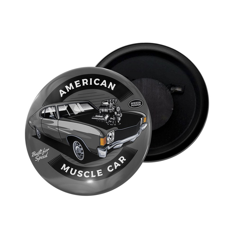 dhcrafts Fridge Magnet Grey Classic legend Vitnage Car Automobile D46 Glossy Finish Design Pack of 1 (58mm)